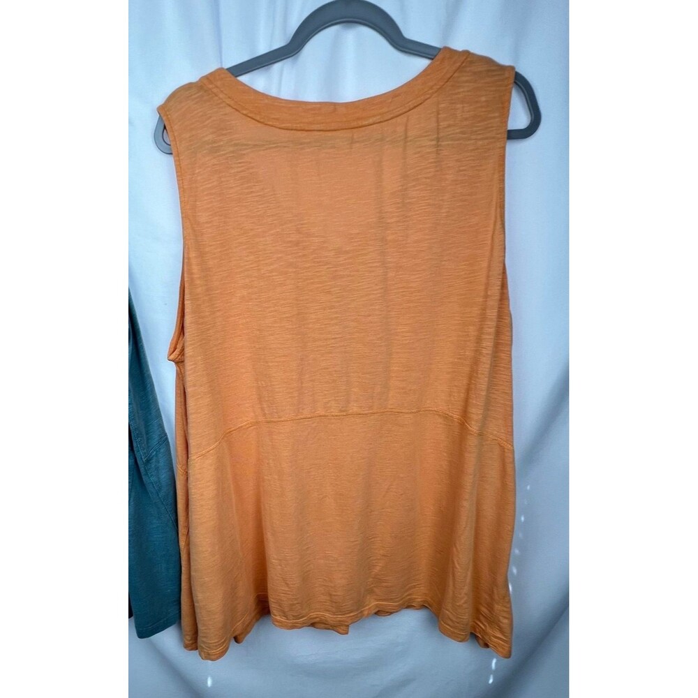 Coldwater Creek Sleeveless Henley Tunic Top BUNDLE 2X Blue & Orange Button Front - Picture 11 of 12